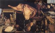 Vanitas still-life in the background Christ in the House of Mary and Martha, Pieter Aertsen